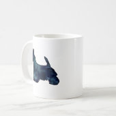 Scottie Terrier Black Waterverf Silhouette Koffiemok (Voorkant links)