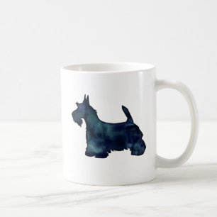 Scottie Terrier Black Waterverf Silhouette Koffiemok
