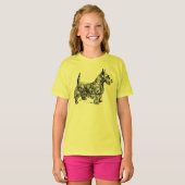 SCOTTIE TERRIER DOG ILLUSTRATION T-SHIRT (Voorkant volledig)