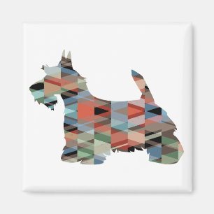 Scottie Terrier Geometric Pattern Silhouette Pset Magneet