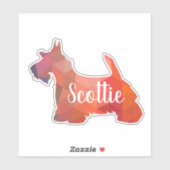 Scottie Terrier Geometric Pattern SilhouetteOrange Sticker (Vel)