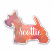 Scottie Terrier Geometric Pattern SilhouetteOrange Sticker (Voorkant)
