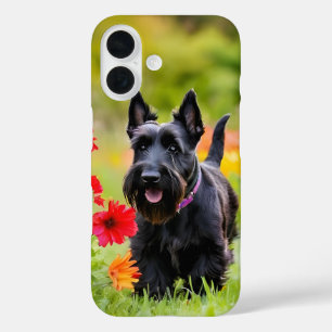 Scottie Terrier spelen in het gras iPhone 16 Hoesje