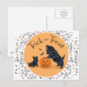 SCOTTIE Vader en Pup Halloween Briefkaart (Voorkant / Achterkant)