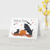 SCOTTIE Vader en Puppy Halloween Kaart (Gele Bloem)