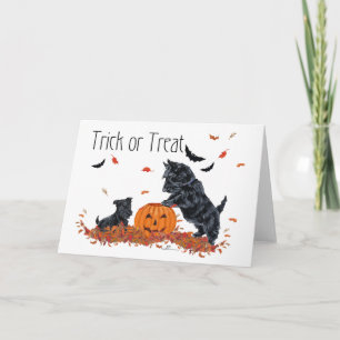 SCOTTIE Vader en Puppy Halloween Kaart
