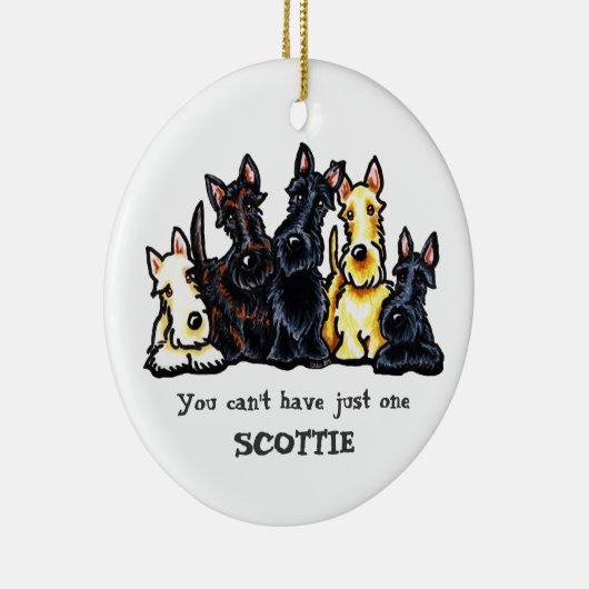 Scottie Vijf Gepersonaliseerd Keramisch Ornament (Rechts)