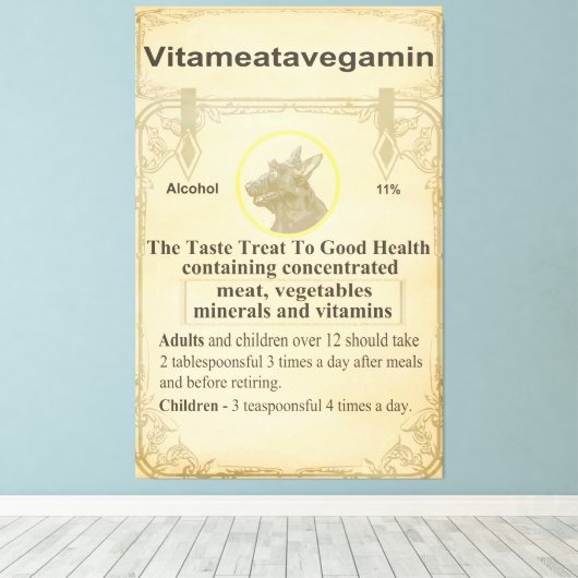 Scottie Vitameatavegamin Canvas Afdruk (Insitu (Houten vloer))