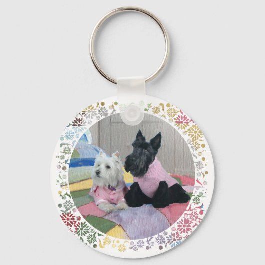 Scottie & Westie Girls Night Sleutelhanger (Voorkant)