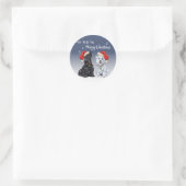 Scottie & Westie Kerstliederen Ronde Sticker (Tas)