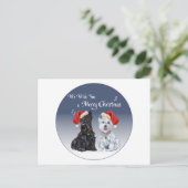 Scottie & Westie-kerstmanolen Feestdagenkaart (Staand voorkant)