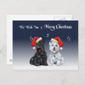 Scottie & Westie-kerstmanolen Feestdagenkaart (Voorkant / Achterkant)
