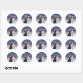 Scottie & Westie-kerstmanolen Ronde Sticker (Vel)