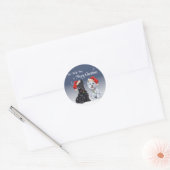 Scottie & Westie-kerstmanolen Ronde Sticker (Envelop)