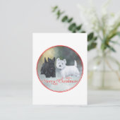 Scottie Westie Kerstmis Feestdagenkaart (Staand voorkant)
