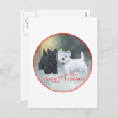 Scottie Westie Kerstmis Feestdagenkaart (Voorkant / Achterkant)