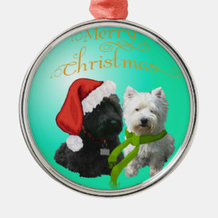 Scottie Westie Kerstornament Metalen Ornament