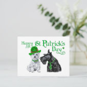 Scottie & Westie St. Paddy's Day Briefkaart (Staand voorkant)