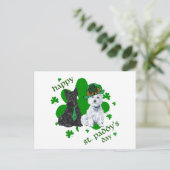 Scottie & Westie St. Paddy's Day Briefkaart (Staand voorkant)