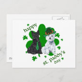 Scottie & Westie St. Paddy's Day Briefkaart (Voorkant / Achterkant)