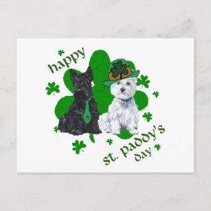 Scottie & Westie St. Paddy's Day Briefkaart