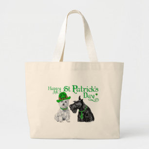 Scottie & Westie St. Paddy's Day Grote Tote Bag