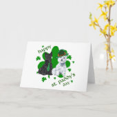 Scottie & Westie St. Paddy's Day Kaart (Gele Bloem)