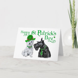 Scottie & Westie St. Paddy's Day Kaart