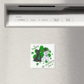 Scottie & Westie St. Paddy's Day Magneet (Insitu (Vaatwasser))