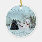 Scottie & Westies Winter Ornament (Voorkant)