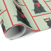 Scottie Winter Patroon Cadeaupapier (Rol Hoek)