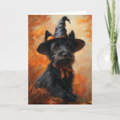 Scottie Witch Halloween Feestdagen Kaart (Voorkant)