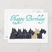 Scotties All in a Row Briefkaart (Voorkant / Achterkant)