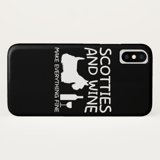 Scotties Dog Wine maakt alles goed Case-Mate iPhone Case (Achterkant (horizontaal))