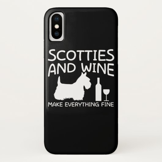Scotties Dog Wine maakt alles goed Case-Mate iPhone Case (Achterkant)