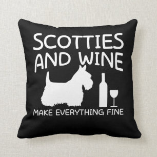 Scotties Dog Wine maakt alles goed Kussen
