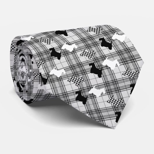 Scotties en Grijze Pset Stropdas (Opgerold)