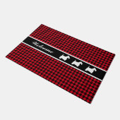 Scotties en Houndstooth Personaliseren Deurmat (Schuin)