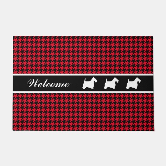 Scotties en Houndstooth Personaliseren Deurmat (Voorkant)