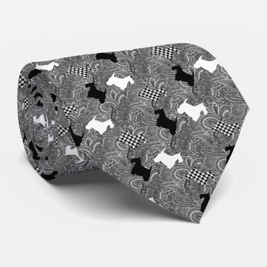 Scotties en Paisley Stropdas (Opgerold)