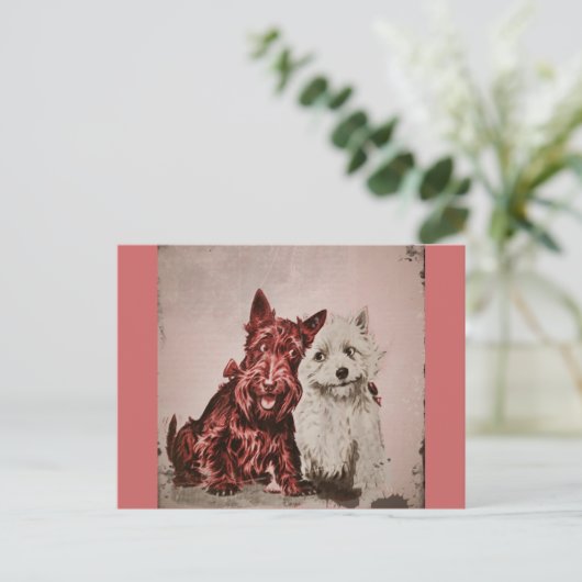 Scotties in Love Briefkaart (Staand voorkant)