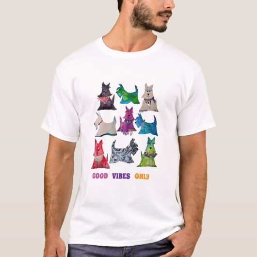 Scotties met Goede Vibes T-shirt (Voorkant)