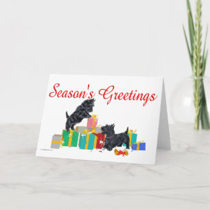 Scotties Sorteert de Kerstcadeaus Feestdagen Kaart