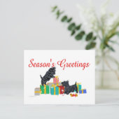 Scotties Sorteert de Kerstcadeaus Feestdagenkaart (Staand voorkant)
