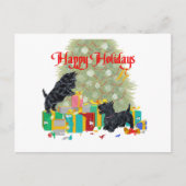 Scotties Sorteren op kerstcadeautjes Feestdagenkaart (Voorkant)