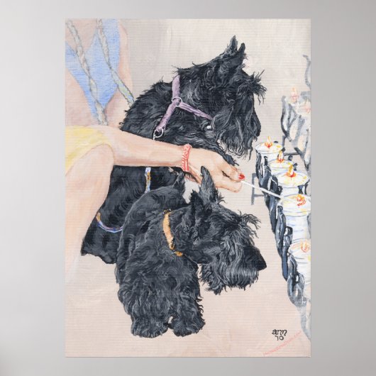 Scotties Steken Kaarsen Aan Poster (Voorkant)