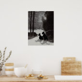 Scotties Surreal Winter Night Poster (Keuken)