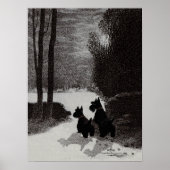 Scotties Surreal Winter Night Poster (Voorkant)