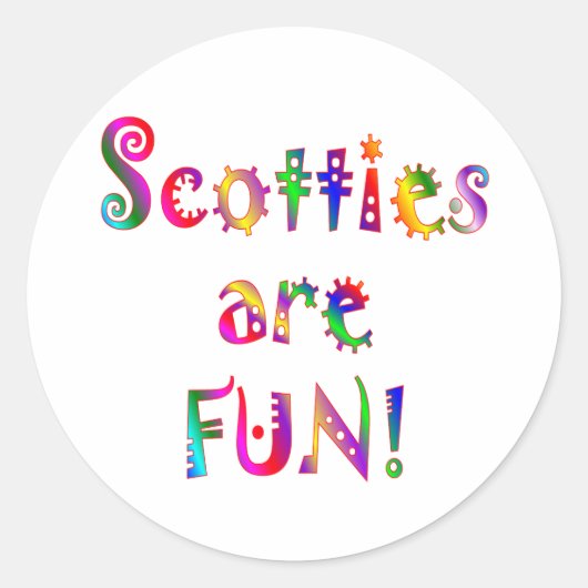 Scotties zijn leuk ronde sticker (Voorkant)