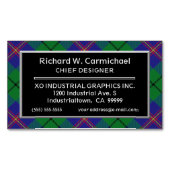 Scottish Accent Clan Carmichael Tartan Visitekaartje Magneet (Voorkant)